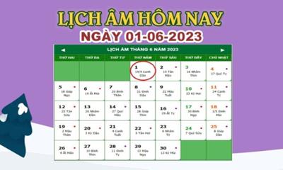 Lịch âm 1/6 – Âm lịch hôm nay 1/6 nhanh và chính xác