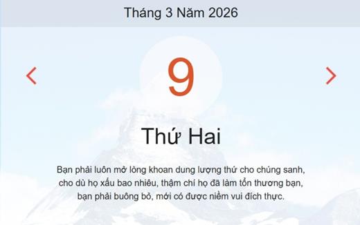 Xem ngay lịch âm dương hôm nay 9/3