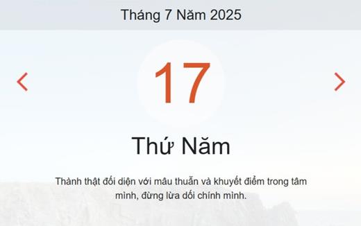Âm lịch hôm nay 17/7 – Lịch âm và lịch vạn niên ngày 17/7/2025 chính xác nhất