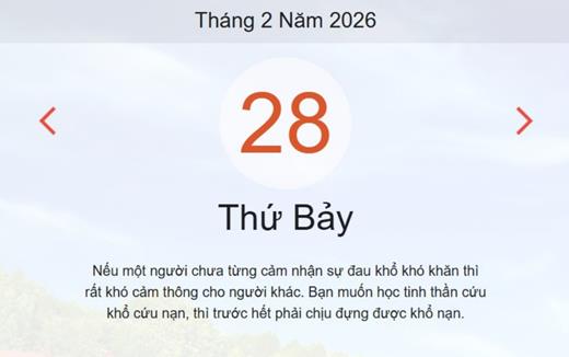 Xem ngay lịch âm dương hôm nay 28/2