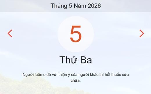 Xem ngay lịch âm dương hôm nay 05/05