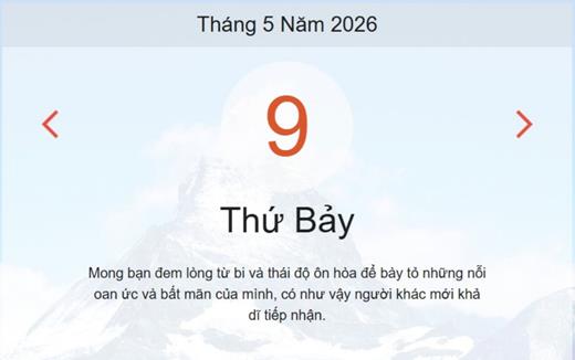 Xem ngay lịch âm dương hôm nay 09/05
