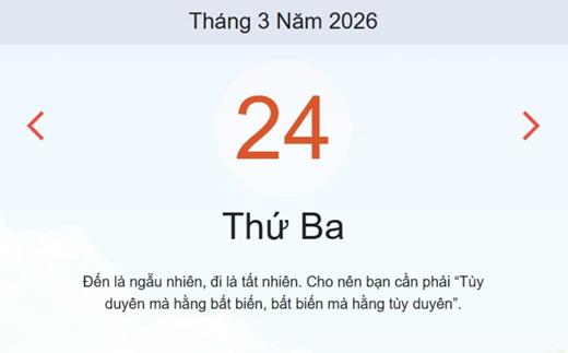 Xem ngay lịch âm dương hôm nay 24/3