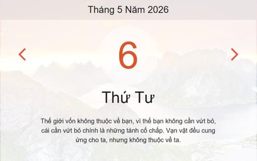 Xem ngay lịch âm dương hôm nay 06/05