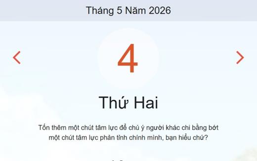Xem ngay lịch âm dương hôm nay 04/05