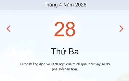 Xem ngay lịch âm dương hôm nay 28/04