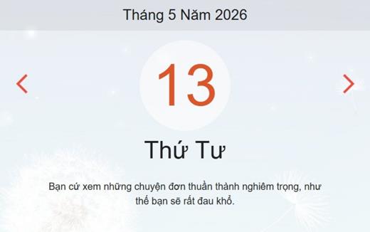 Xem ngay lịch âm dương hôm nay 13/05