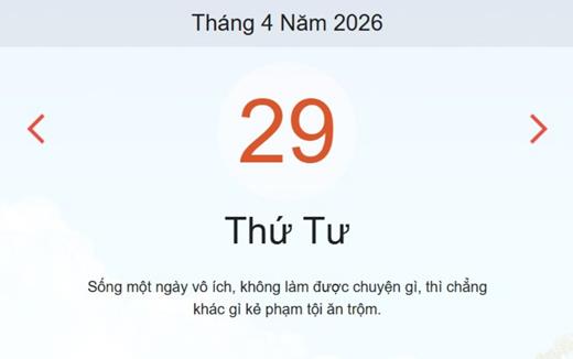 Xem ngay lịch âm hôm nay 29/04