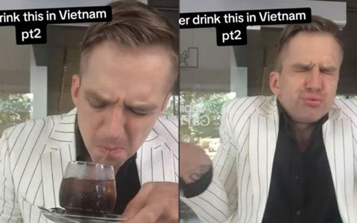 Clip anh Tây rùng mình khi uống cà phê đen Việt Nam khiến dân mạng cười bò
