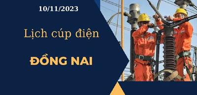 Lịch cúp điện hôm nay tại Đồng Nai ngày 10/11/2023