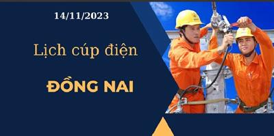 Lịch cúp điện hôm nay tại Đồng Nai ngày 14/11/2023