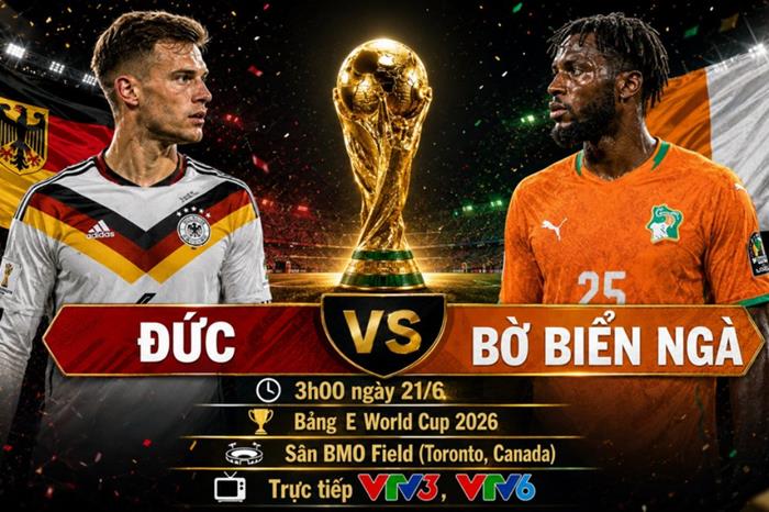 Nhận định trận Đức vs Bờ Biển Ngà (3h00, 21/6) World Cup 2026 bảng E: Lực lượng, đối đầu, tỷ lệ chiến thắng