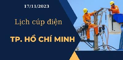Lịch cúp điện hôm nay tại TP.HCM ngày 17/11/2023