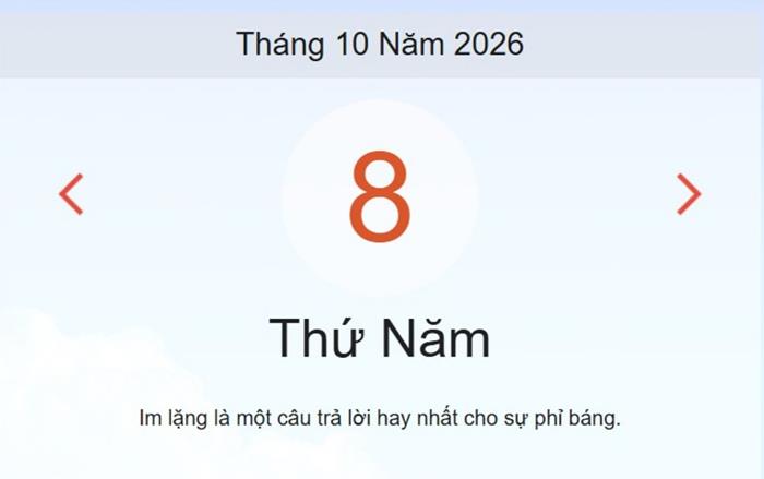 Xem lịch âm dương hôm nay 8/10