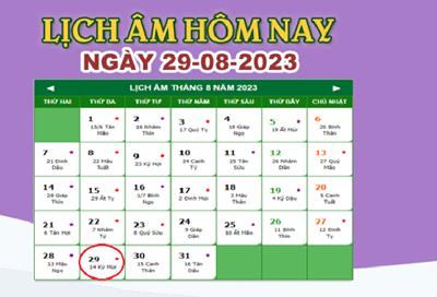 Lịch âm 29/8 – Âm lịch hôm nay ngày 29/8/2023 nhanh và chính xác