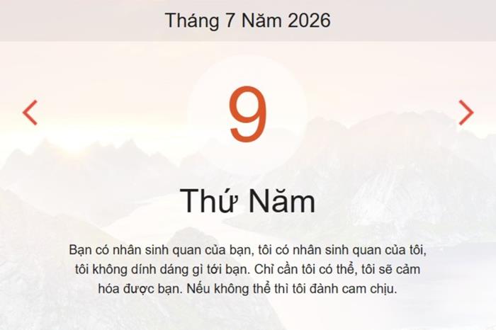 Xem ngay lịch âm hôm nay 9/7