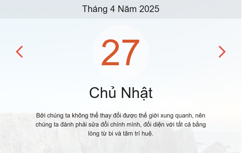 Lịch âm 27/4 - Âm lịch hôm nay 27/4 - lịch vạn niên ngày 27/4/2025