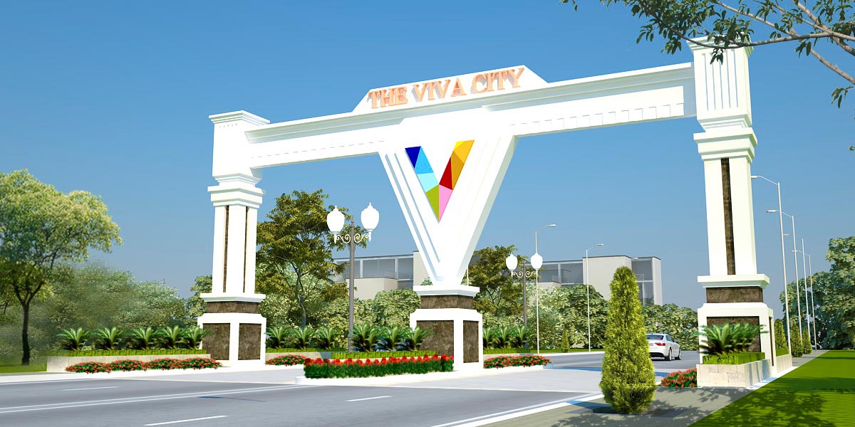 Cổng chính dự án đất nền The Viva City