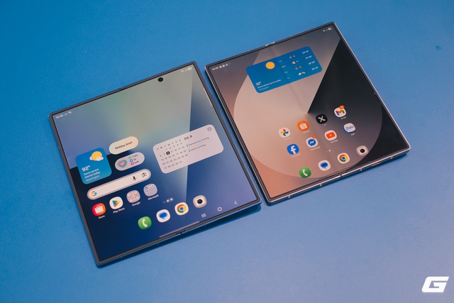 Vết hằn trên Galaxy Z Fold7 gần như "vô hình" khi so sánh với Fold6.