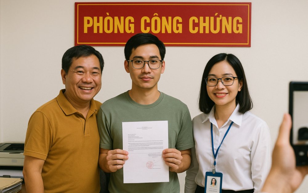 Từ 1/7, người dân đi công chứng phải chụp ảnh cùng công chứng viên.