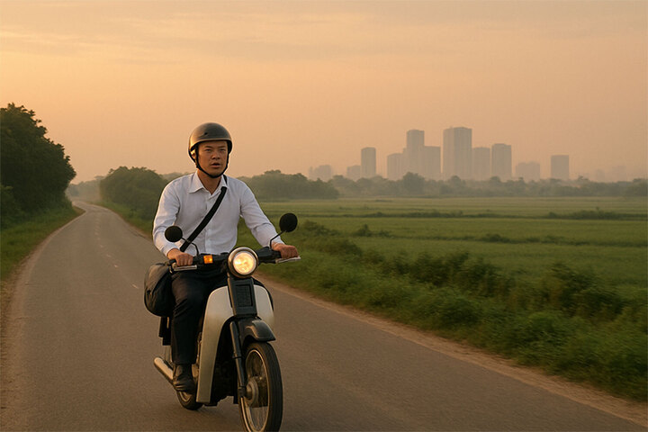 Lỡ bán nhà ở Hà Nội, giờ mỗi ngày tôi phải chạy xe máy gần 80km cho hành trình đi làm và về nhà.